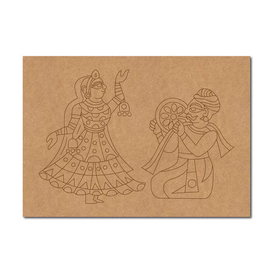 Rajasthani Folk Dance Pre Marked Base MDF Design 1