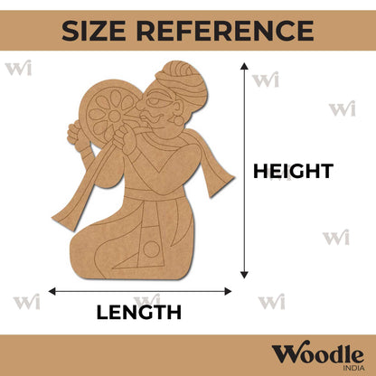 Rajasthani Folk Musician Pre Marked MDF Design 1