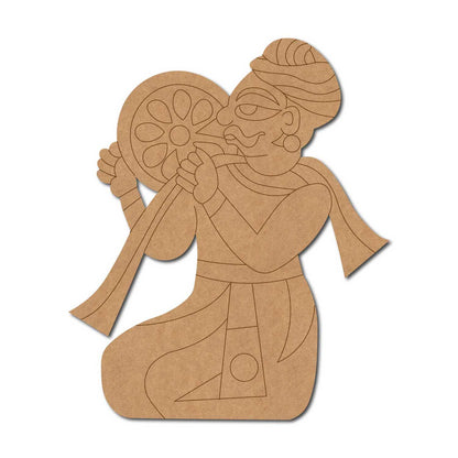 Rajasthani Folk Musician Pre Marked MDF Design 1
