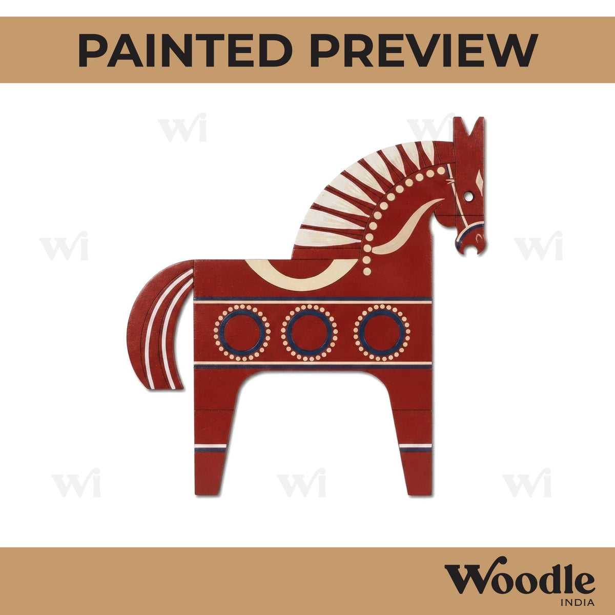 Rajasthani Horse Pre Marked MDF Design 1