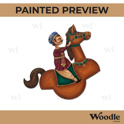 Rajasthani Man Horse Dance Pre Marked MDF Design 2