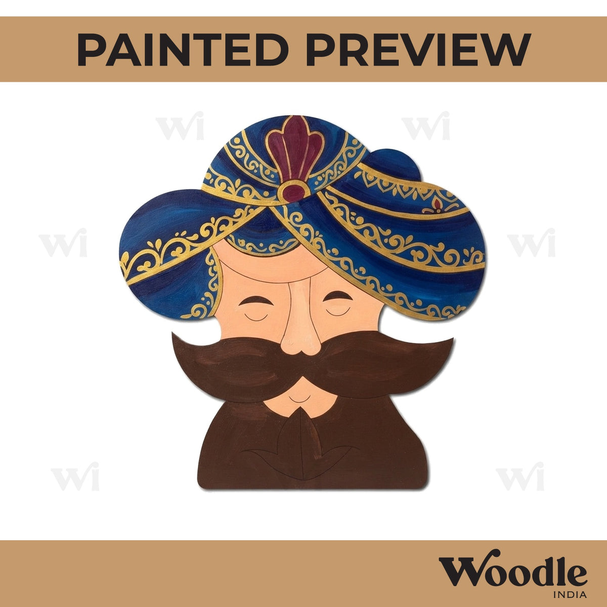 Rajasthani Man Pre Marked MDF Design 1