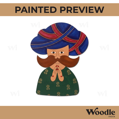 Rajasthani Man Pre Marked MDF Design 10