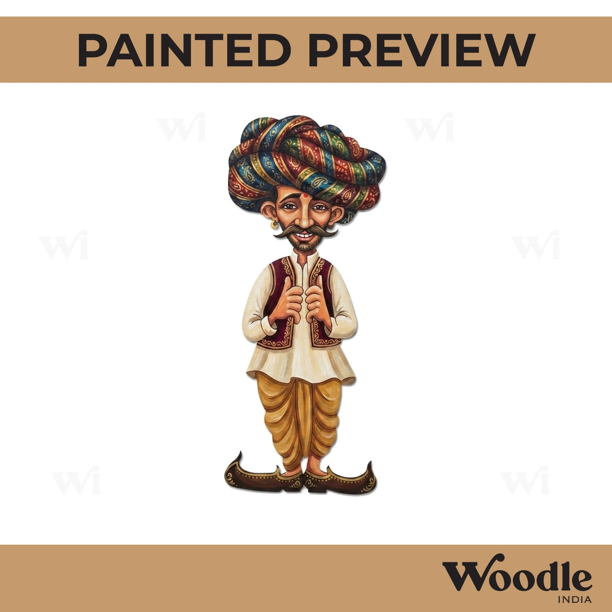 Rajasthani Man Pre Marked MDF Design 11
