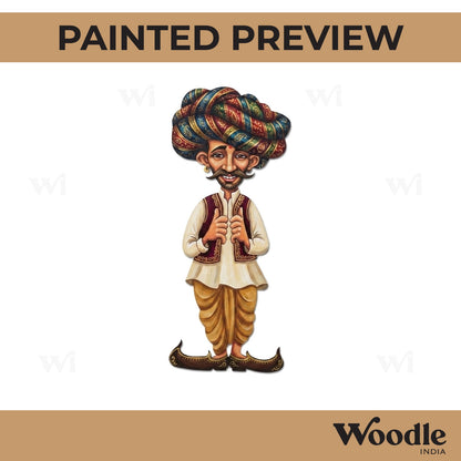 Rajasthani Man Pre Marked MDF Design 11