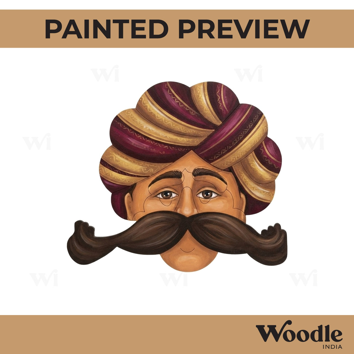 Rajasthani Man Pre Marked MDF Design 12