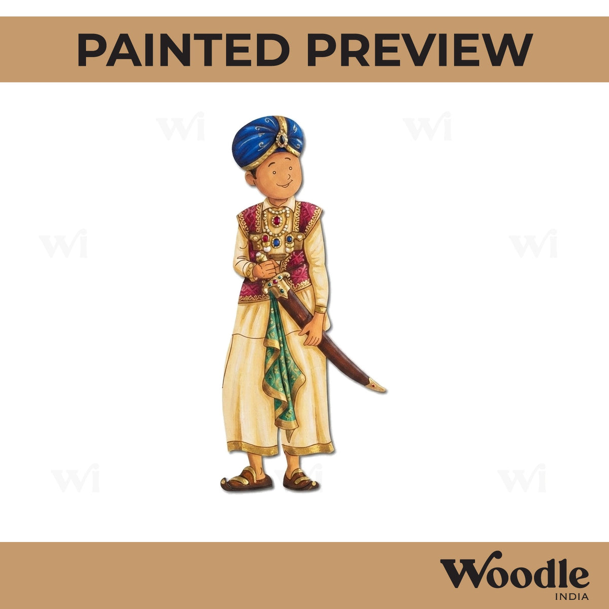 Rajasthani Man Pre Marked MDF Design 17