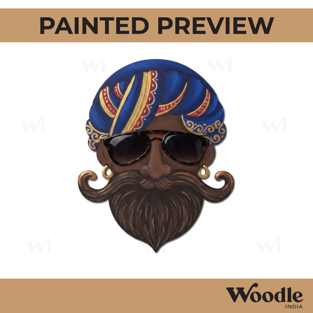 Rajasthani Man Pre Marked MDF Design 18