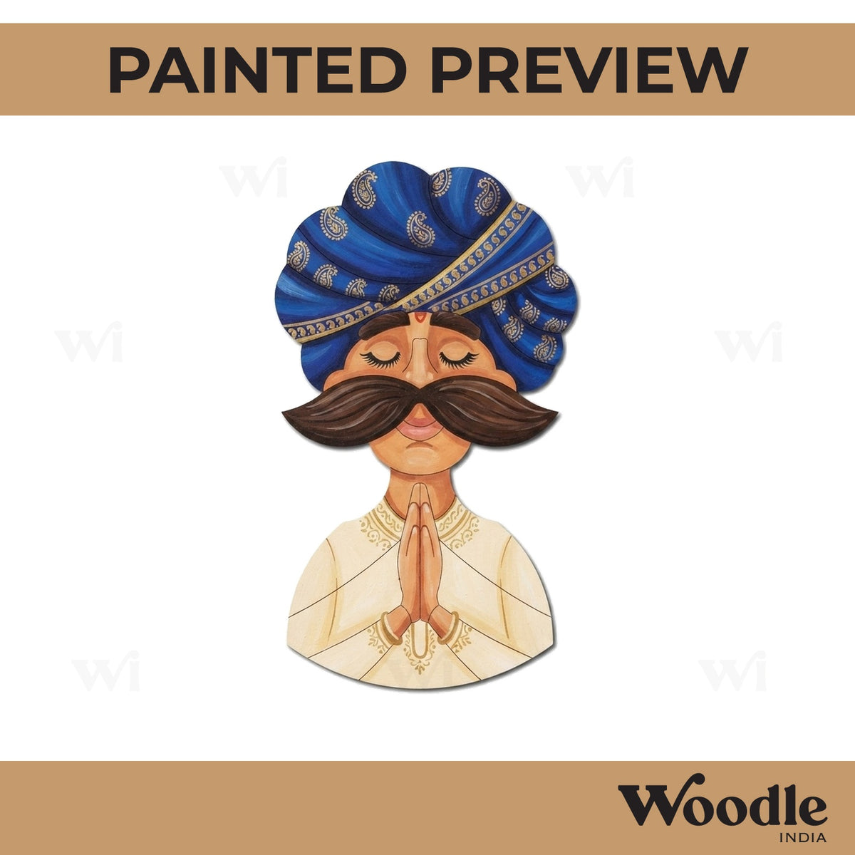Rajasthani Man Pre Marked MDF Design 19