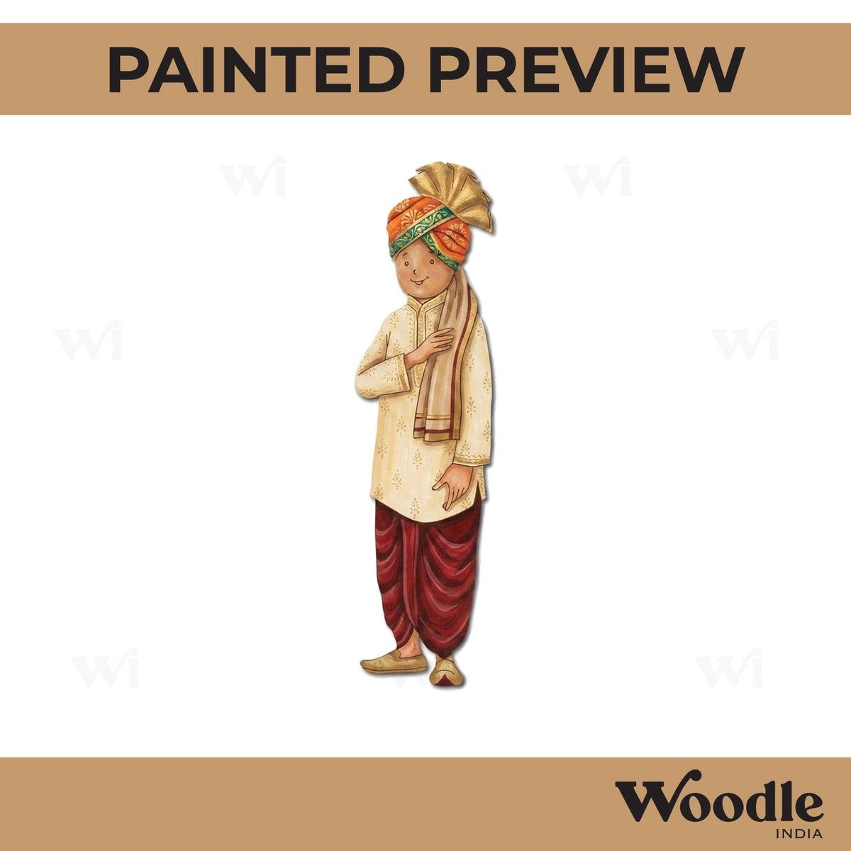 Rajasthani Man Pre Marked MDF Design 20