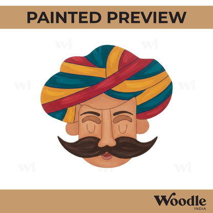 Rajasthani Man Pre Marked MDF Design 23
