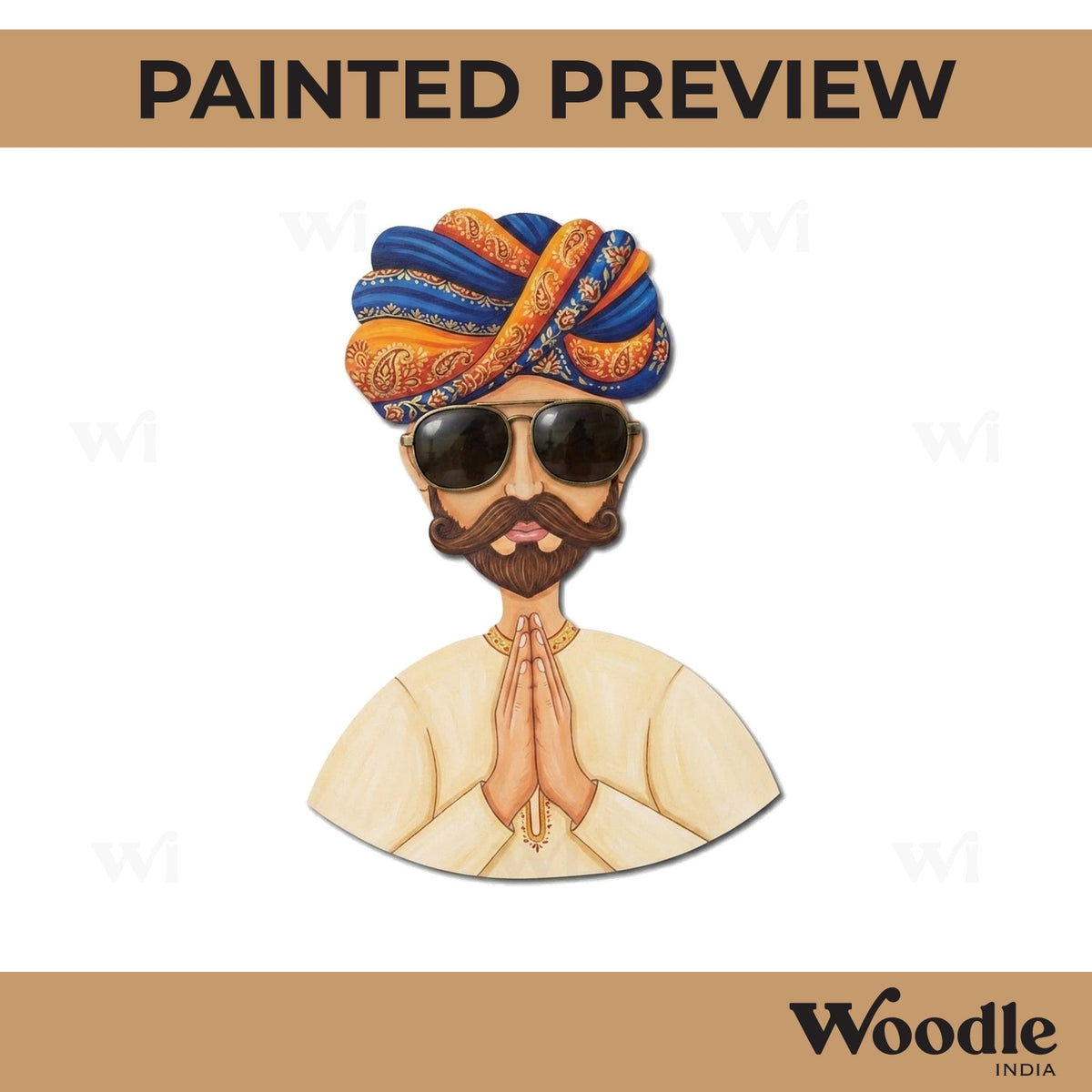 Rajasthani Man Pre Marked MDF Design 24