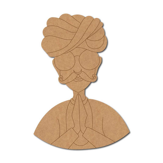 Rajasthani Man Pre Marked MDF Design 24