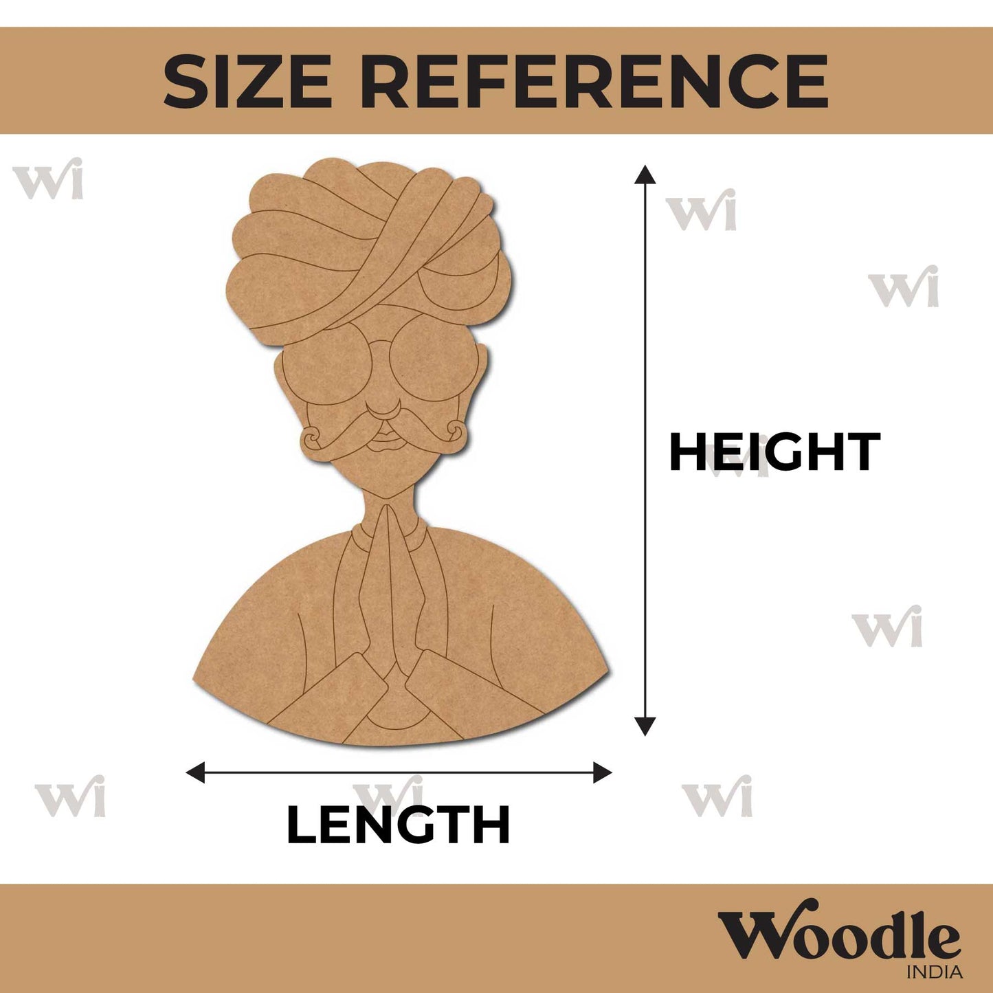Rajasthani Man Pre Marked MDF Design 24