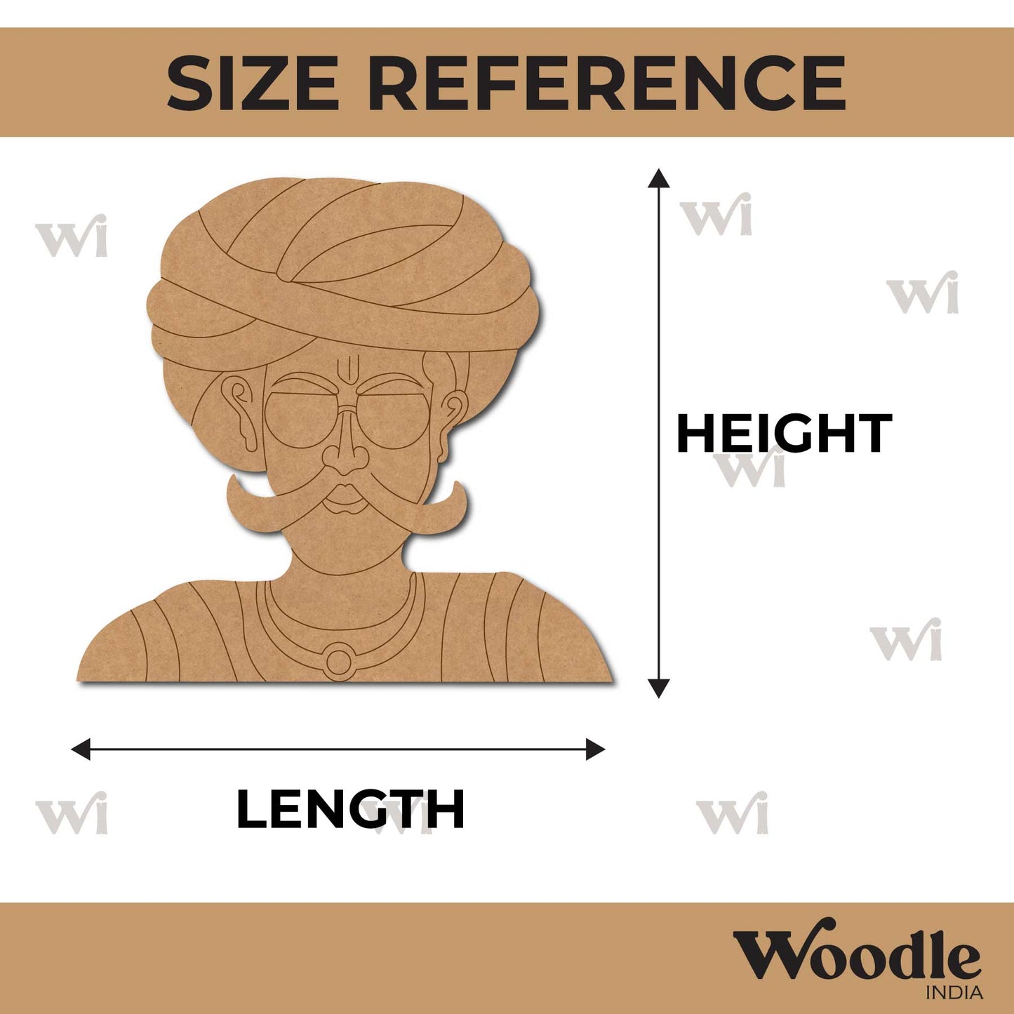 Rajasthani Man Pre Marked MDF Design 25