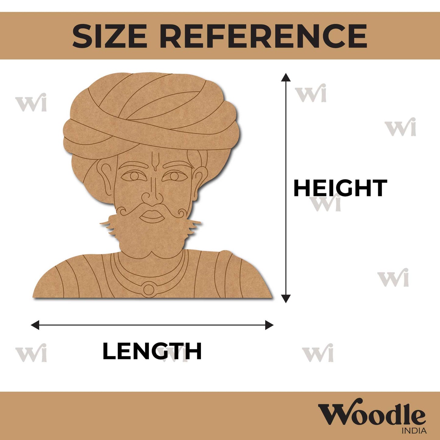 Rajasthani Man Pre Marked MDF Design 26