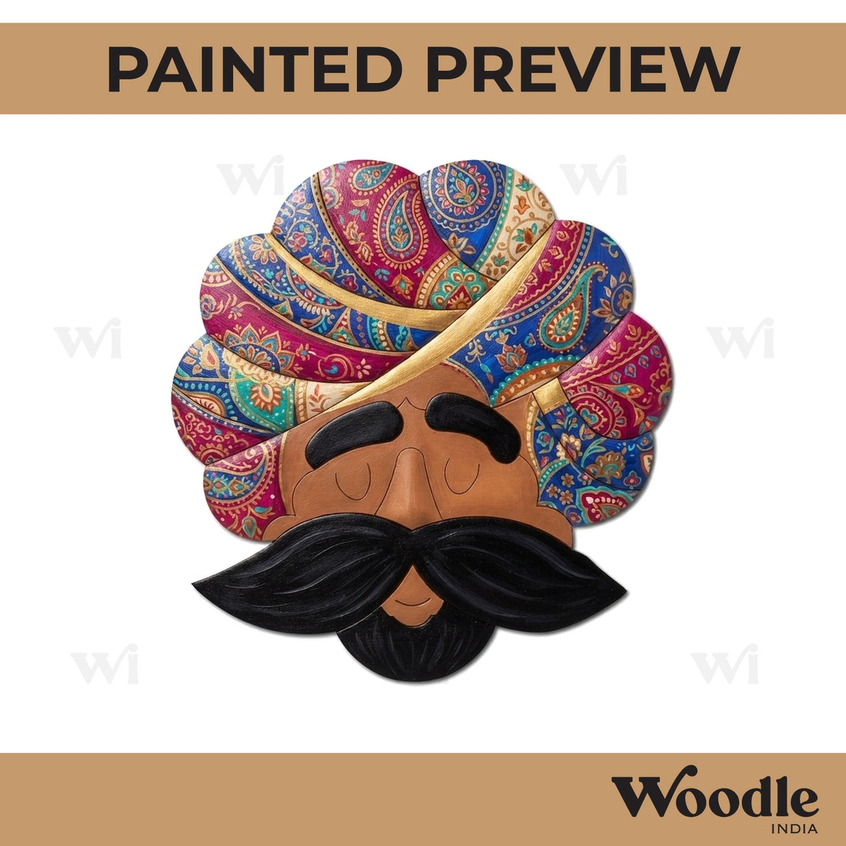 Rajasthani Man Pre Marked MDF Design 4
