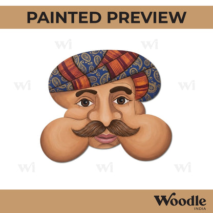 Rajasthani Man Pre Marked MDF Design 6