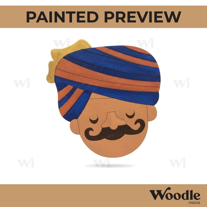 Rajasthani Man Pre Marked MDF Design 7