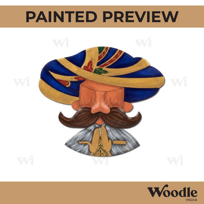 Rajasthani Man Pre Marked MDF Design 9
