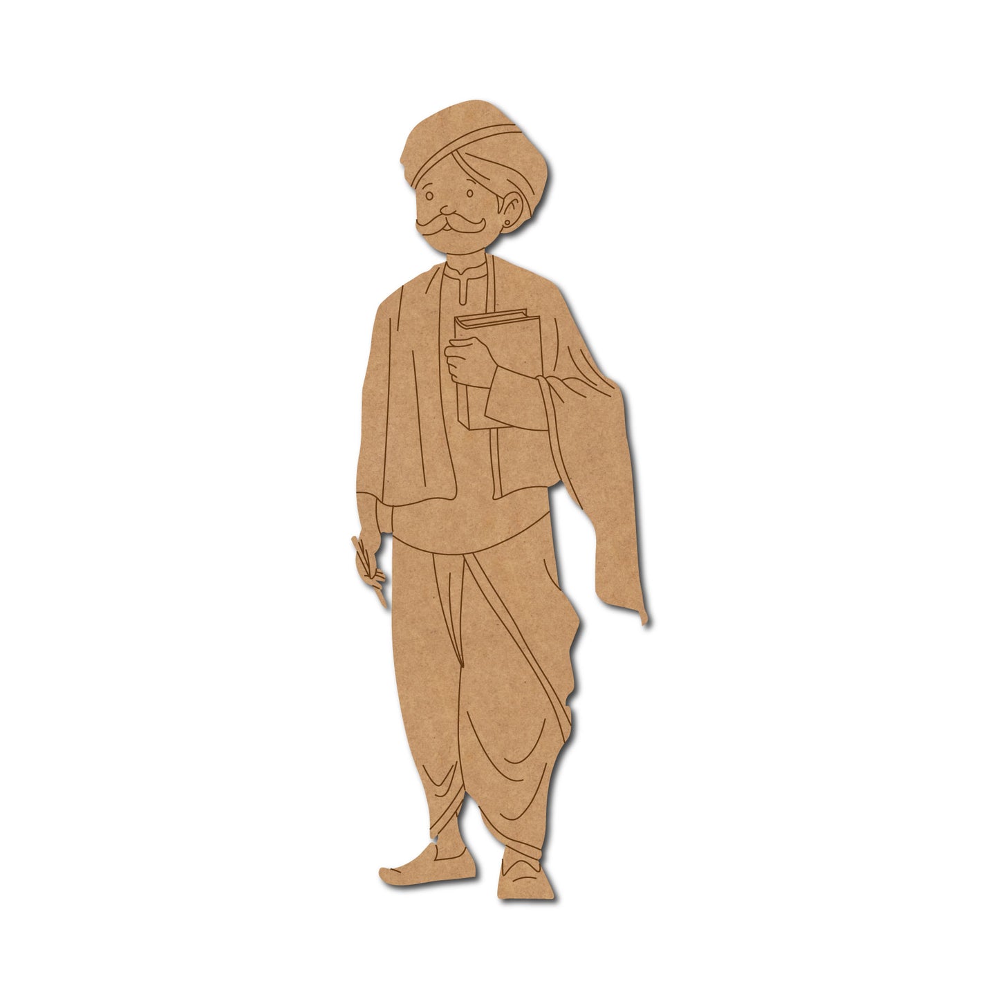 Rajasthani Man With Books Pre Marked MDF Design 1