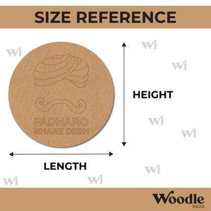 Rajasthani Padharo Mhare Desh Pre Marked Round MDF Design 1