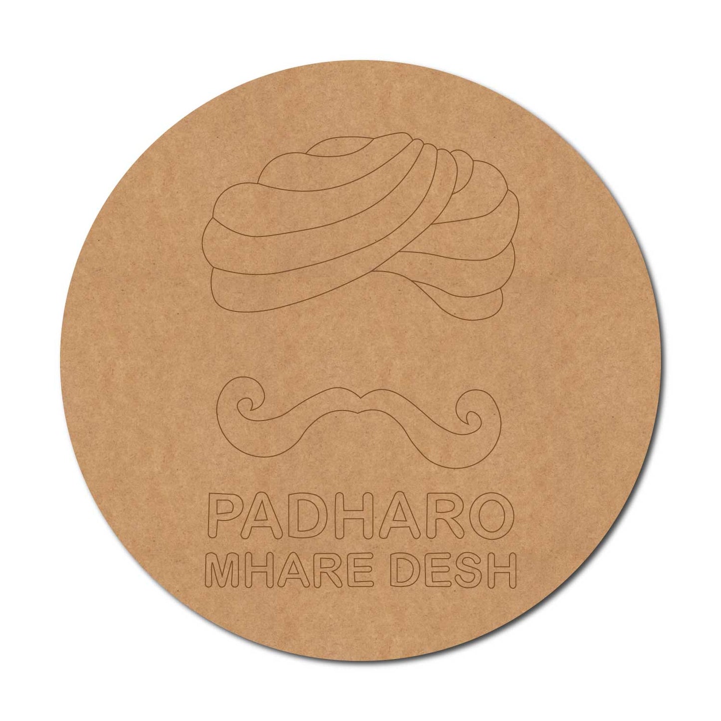 Rajasthani Padharo Mhare Desh Pre Marked Round MDF Design 1