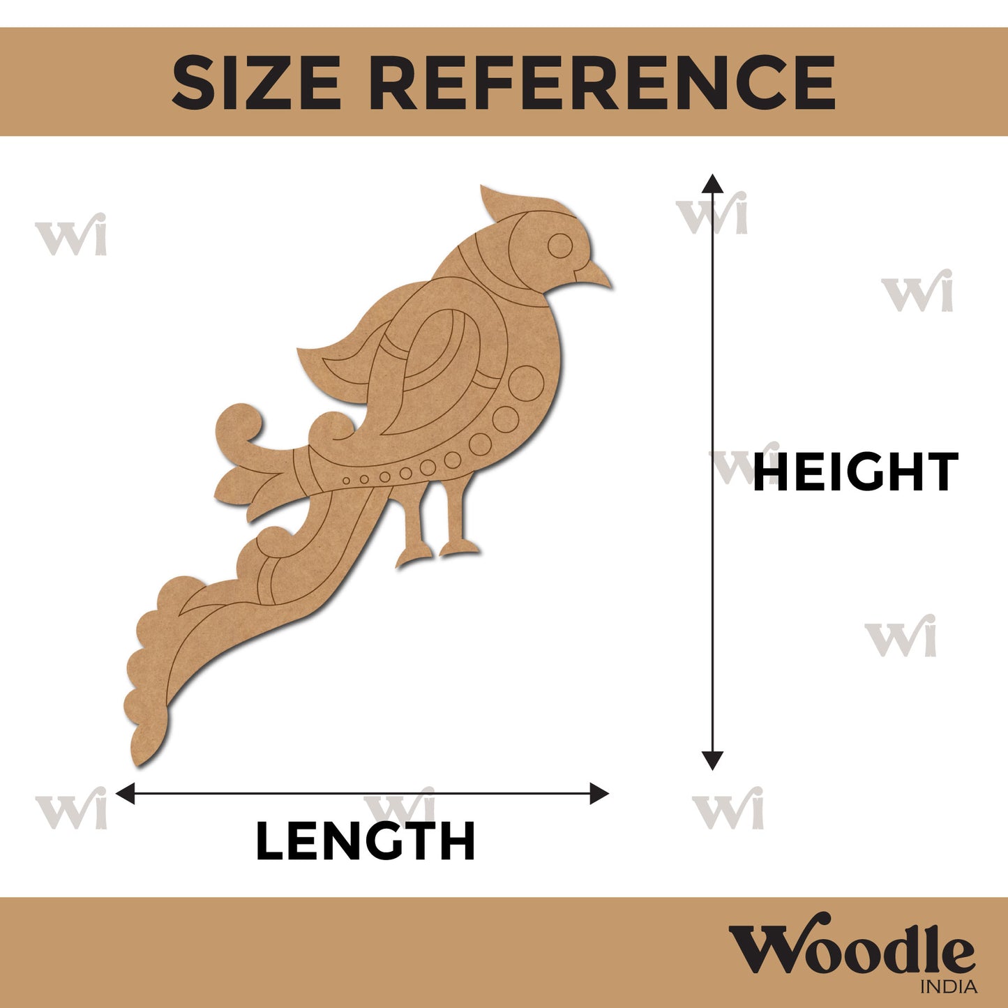 Rajasthani Parrot Pre Marked MDF Design 1