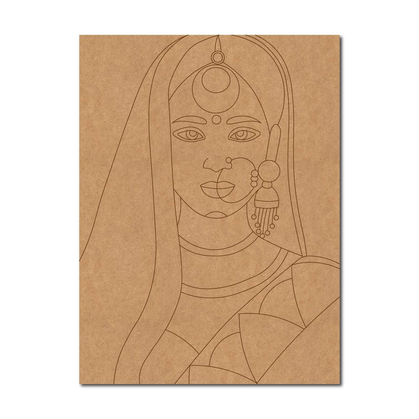 Rajasthani Woman Pre Marked Base MDF Design 1