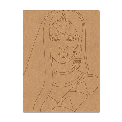 Rajasthani Woman Pre Marked Base MDF Design 1
