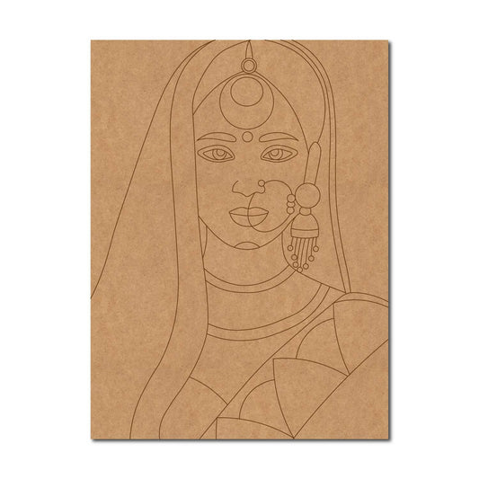 Rajasthani Woman Pre Marked Base MDF Design 1