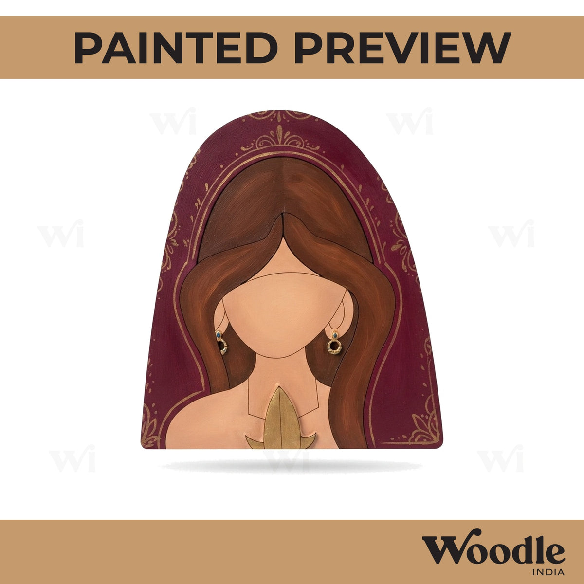 Rajasthani Woman Pre Marked MDF Design 1