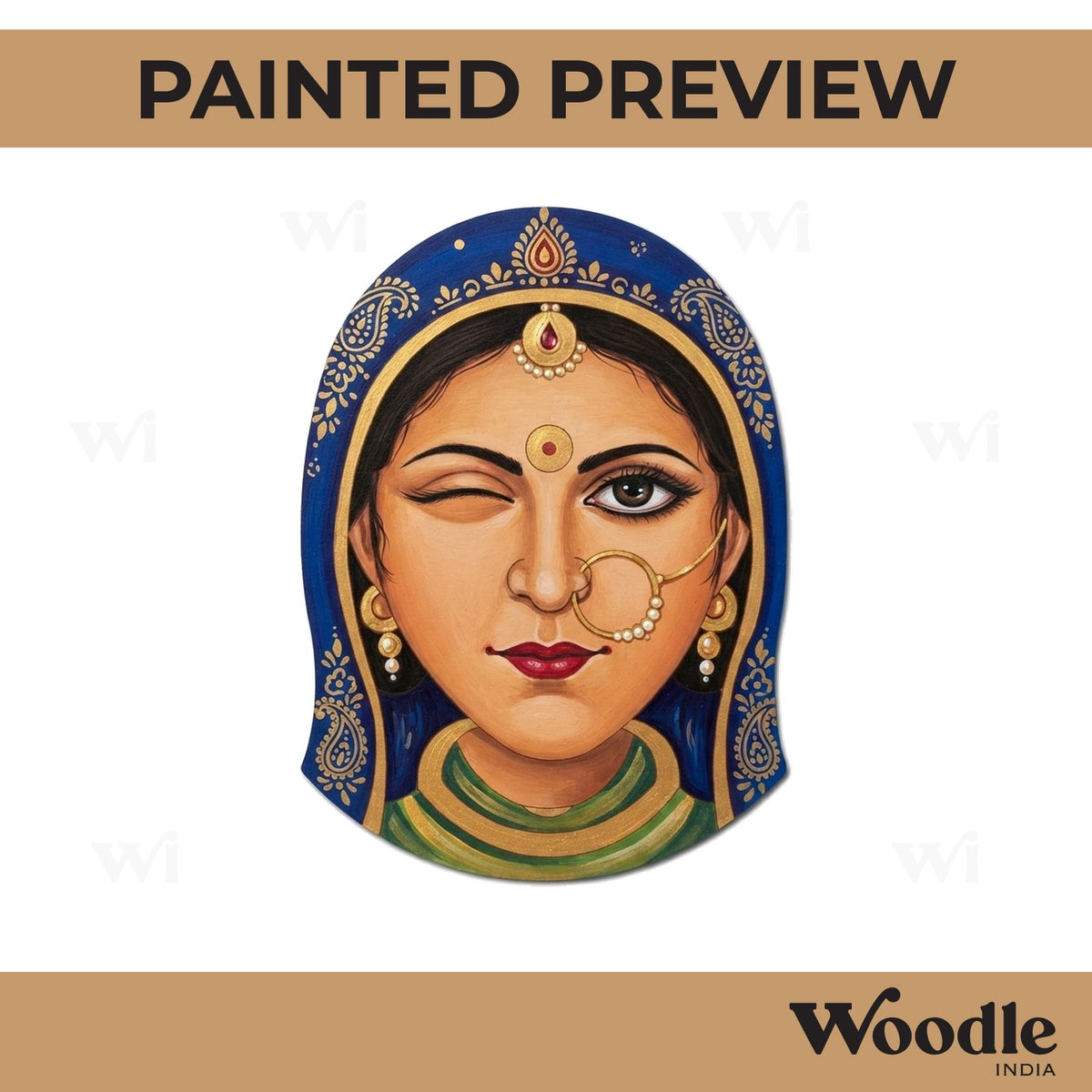 Rajasthani Woman Pre Marked MDF Design 10