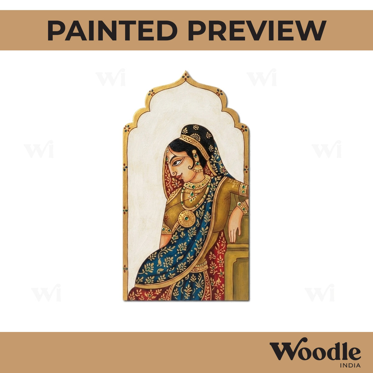 Rajasthani Woman Pre Marked MDF Design 12