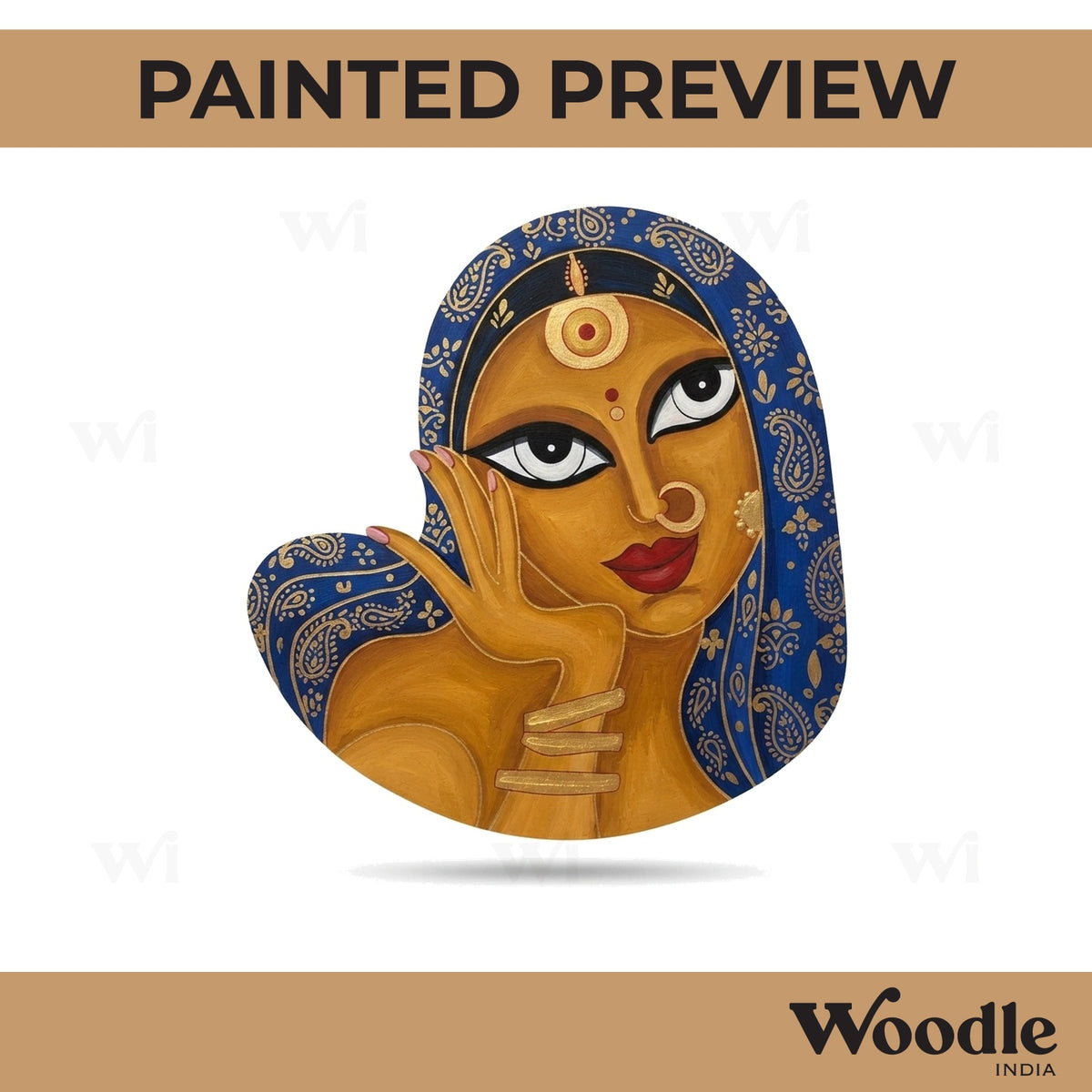 Rajasthani Woman Pre Marked MDF Design 13