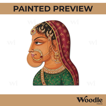 Rajasthani Woman Pre Marked MDF Design 15