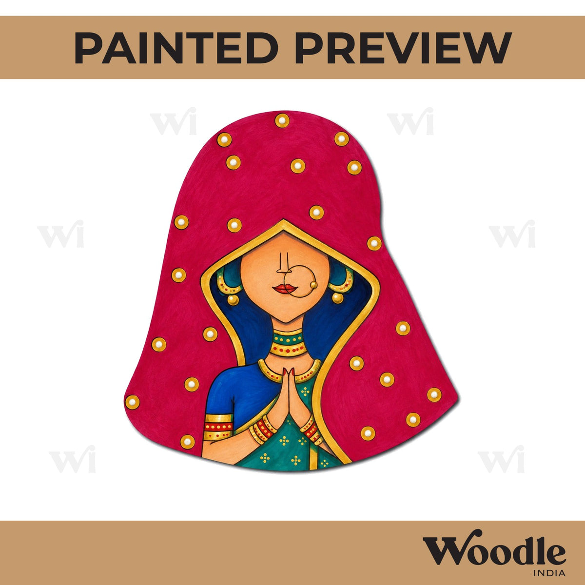 Rajasthani Woman Pre Marked MDF Design 16