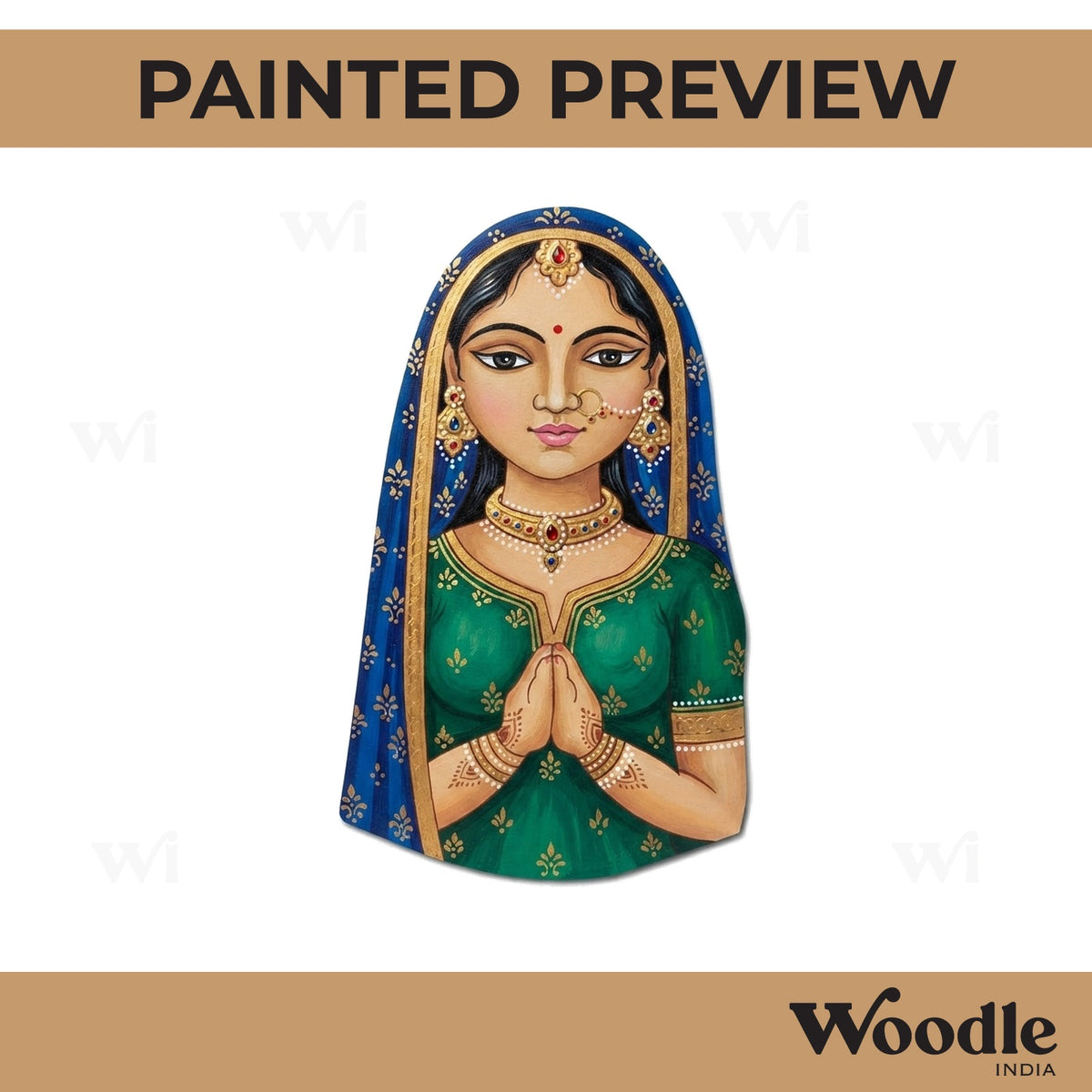 Rajasthani Woman Pre Marked MDF Design 17
