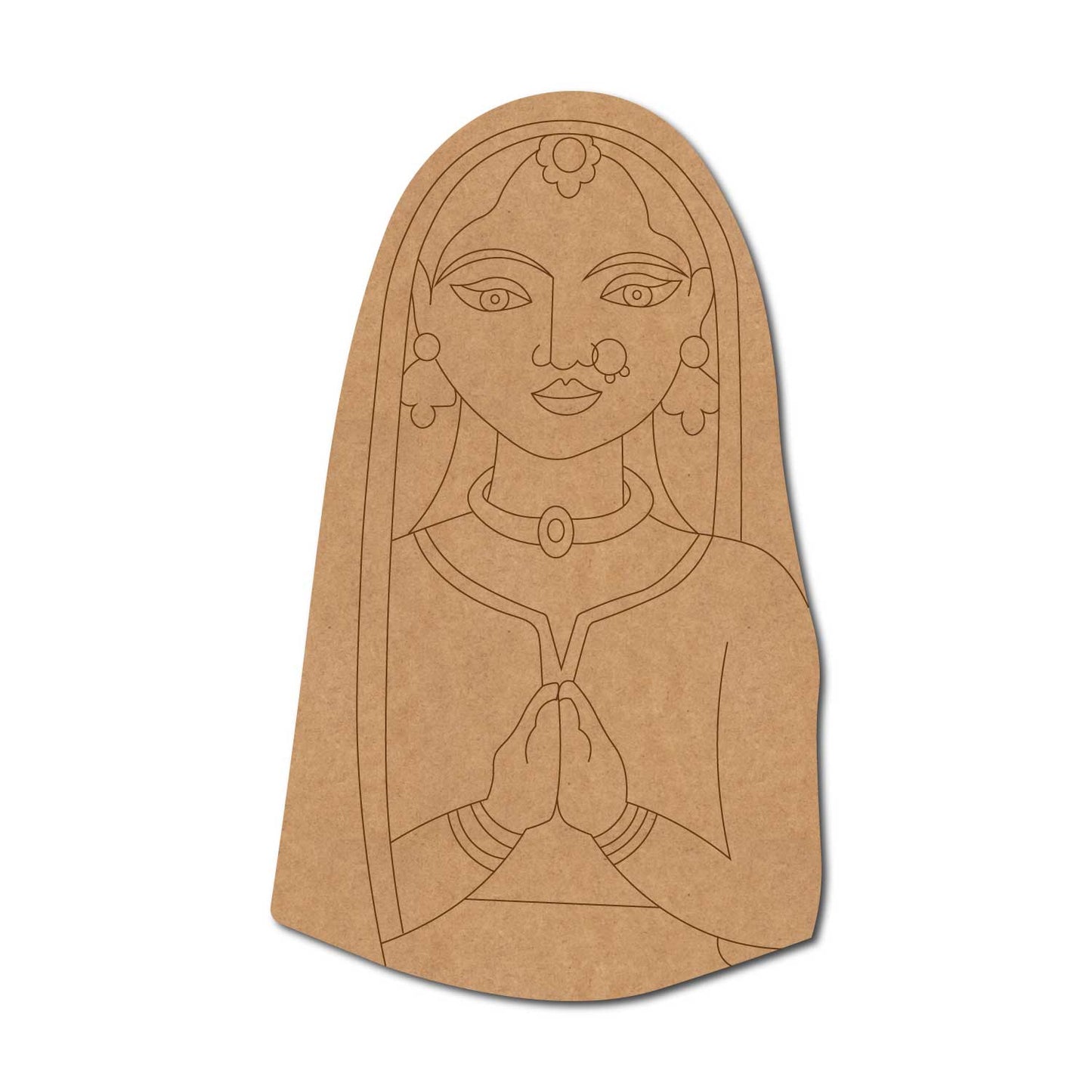 Rajasthani Woman Pre Marked MDF Design 17