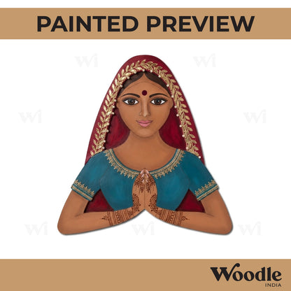 Rajasthani Woman Pre Marked MDF Design 2