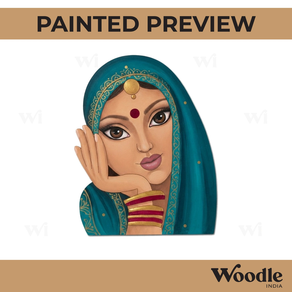 Rajasthani Woman Pre Marked MDF Design 7