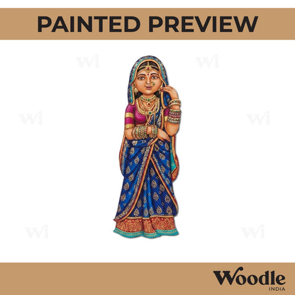 Rajasthani Woman Pre Marked MDF Design 8