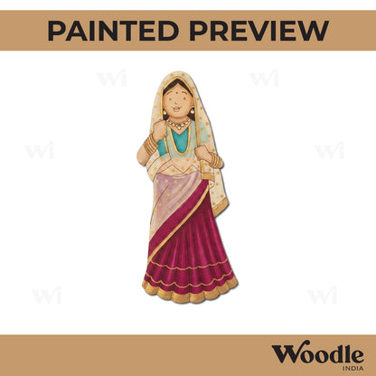 Rajasthani Woman Pre Marked MDF Design 9