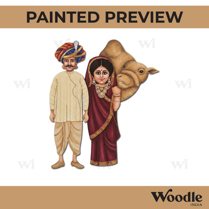 Rajasthani Couple Pre Marked MDF Design 2