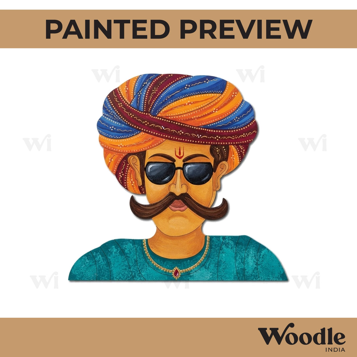 Rajasthani Man Pre Marked MDF Design 25