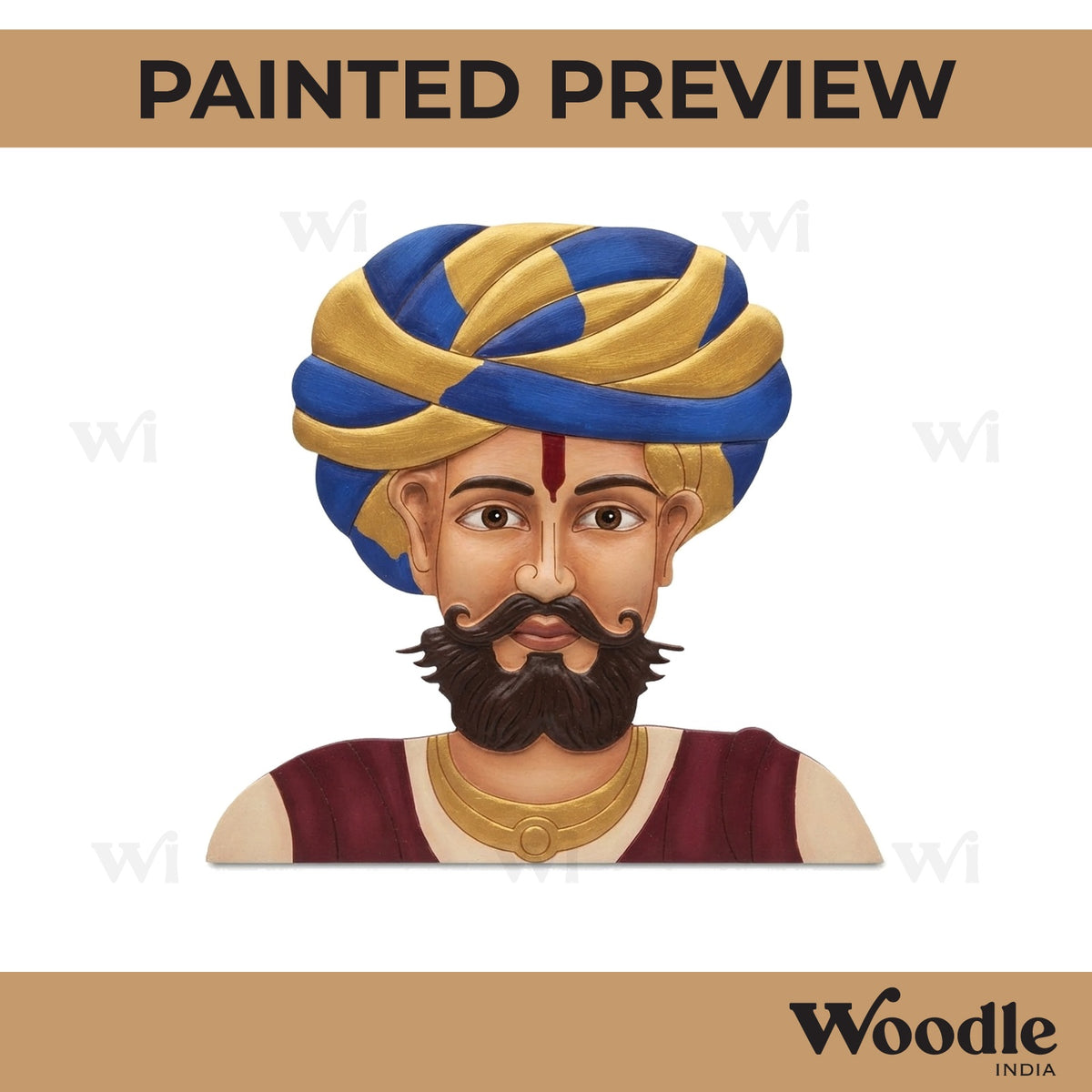 Rajasthani Man Pre Marked MDF Design 26