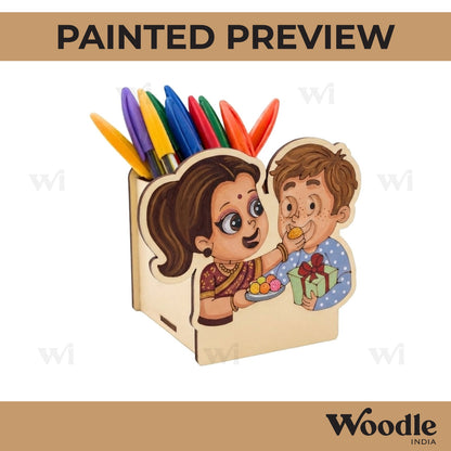 Raksha Bandhan Pen Stand MDF Design 1