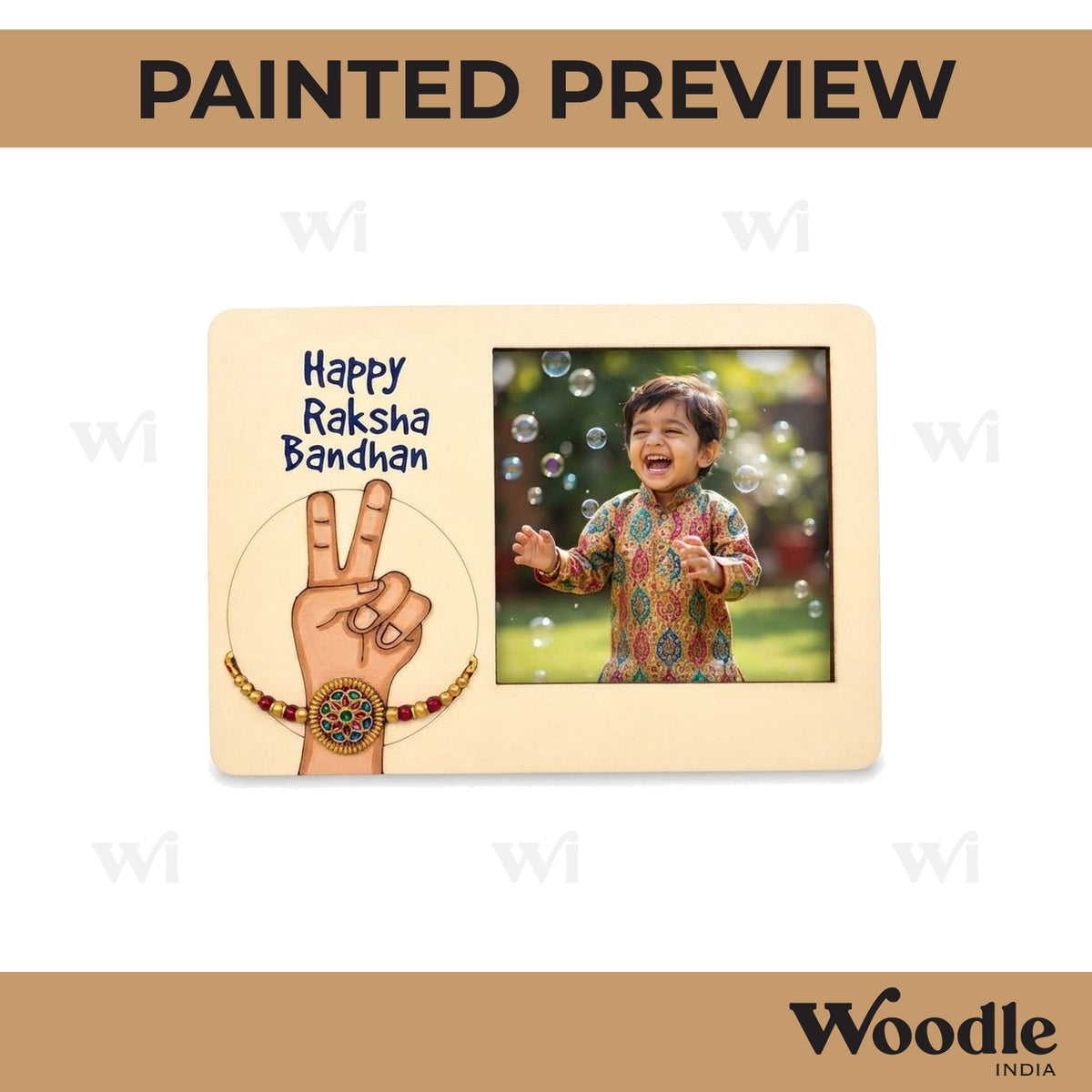 Raksha Bandhan Three Layered Photo Frame MDF Design 3
