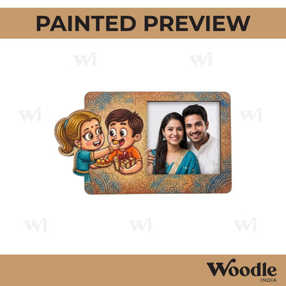 Raksha Bandhan Three Layered Photo Frame MDF Design 4