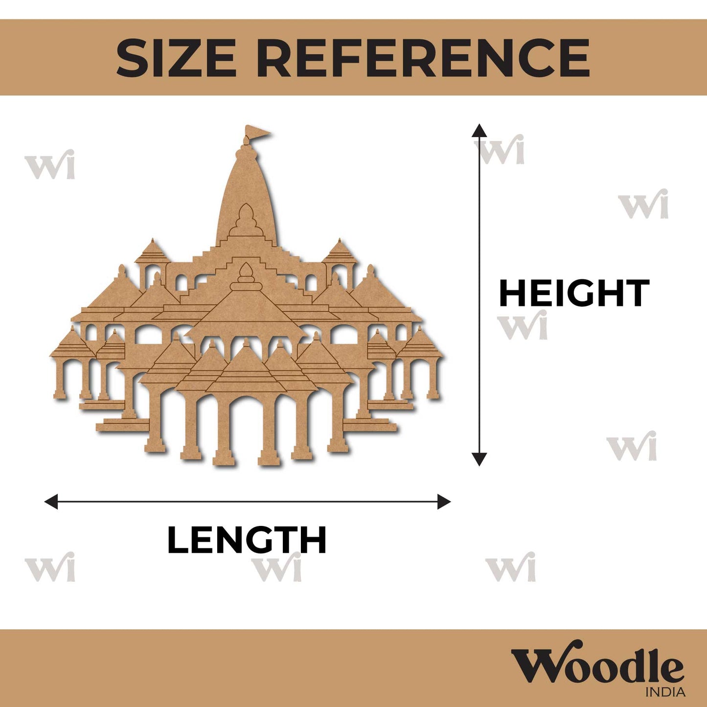 Ram Mandir Temple Pre Marked MDF Design 1